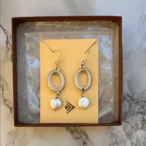 Silpada Sterling Silver.925 and White Drop Earrings